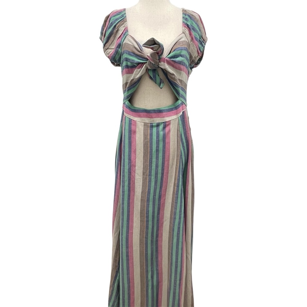 Free People The Getaway  Striped Midi Dress l
